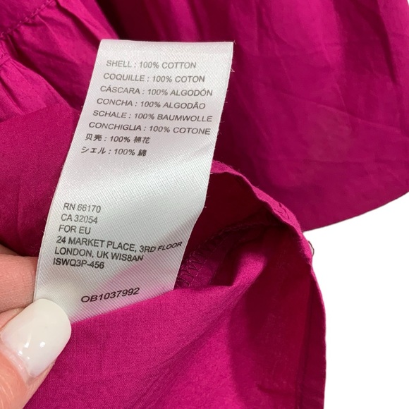 MAEVE Anthropologie Dark Pink Tunic Top Tiered Babydoll Top Magenta F3 - Picture 11 of 12